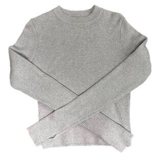 Rue 21 Sparkly Ribbed Sweater Metallic Silver Gray Size L NWT